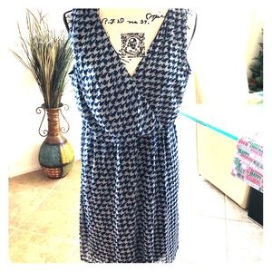 Lane Bryant Navy Houndstooth Dress 14/16